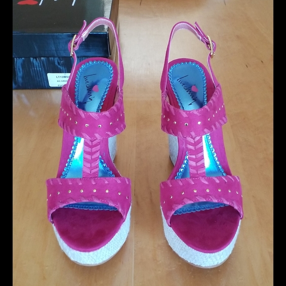 Fuchsia platform heels - Picture 3 of 9